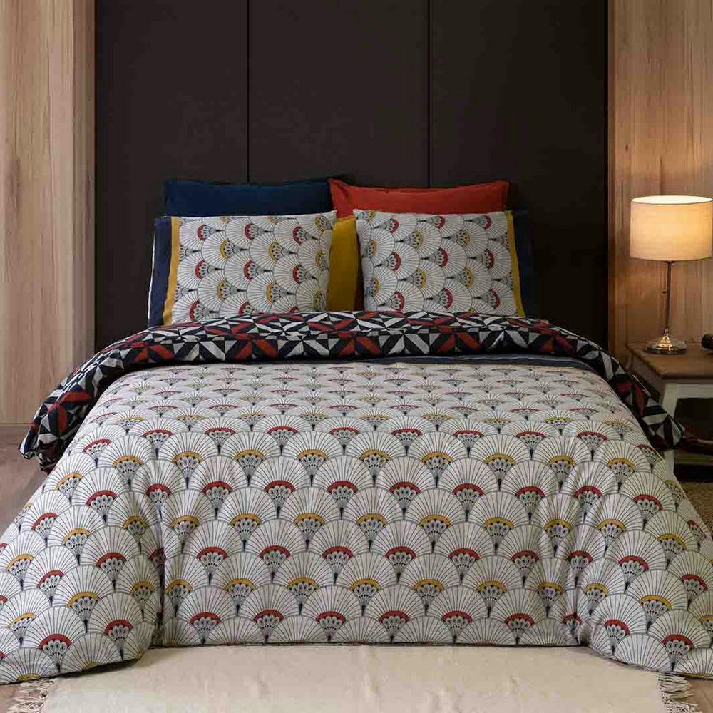 - Parure de lit 2 places coton à motifs 200x200 cm