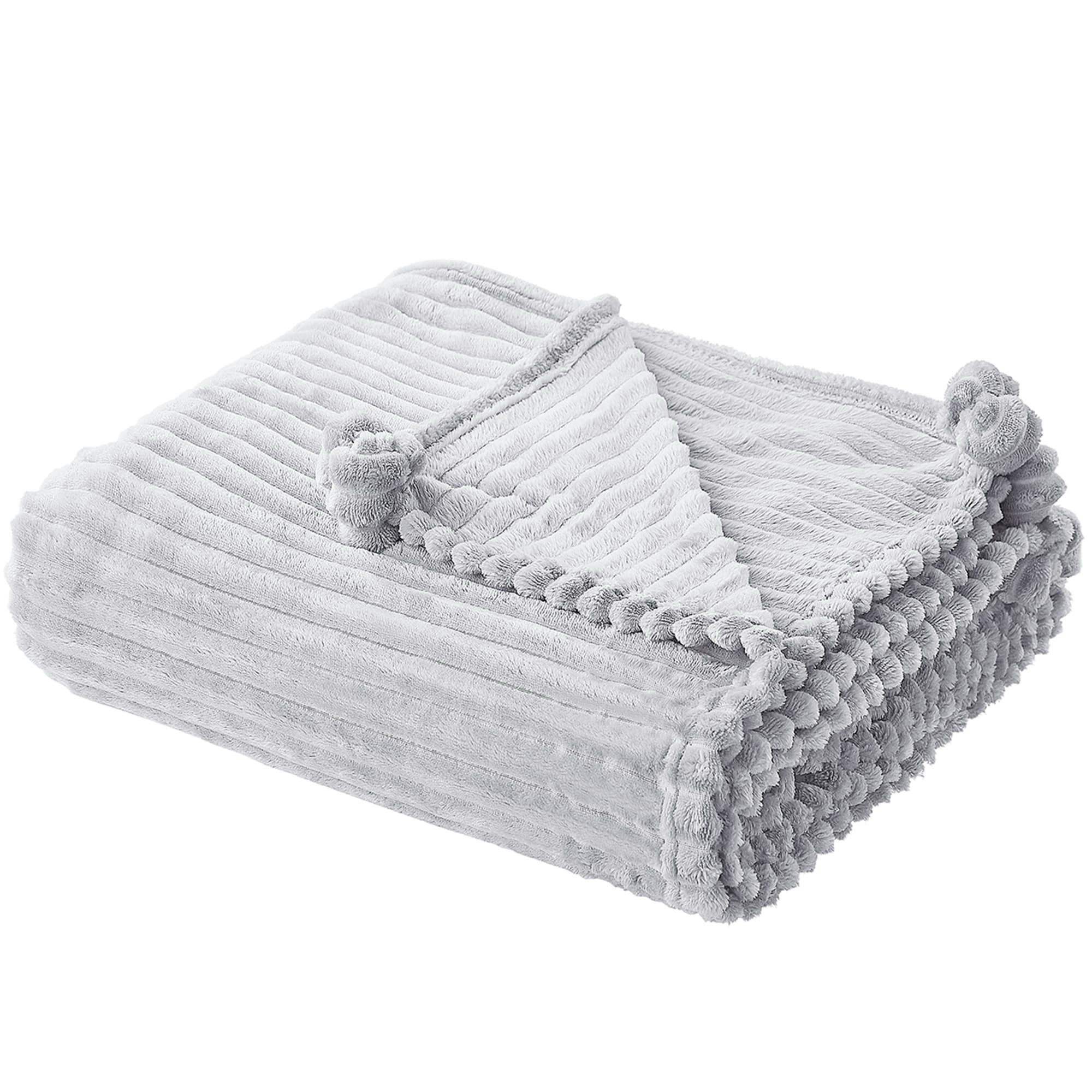 KAWERI - Couverture en polyester gris 200x150cm
