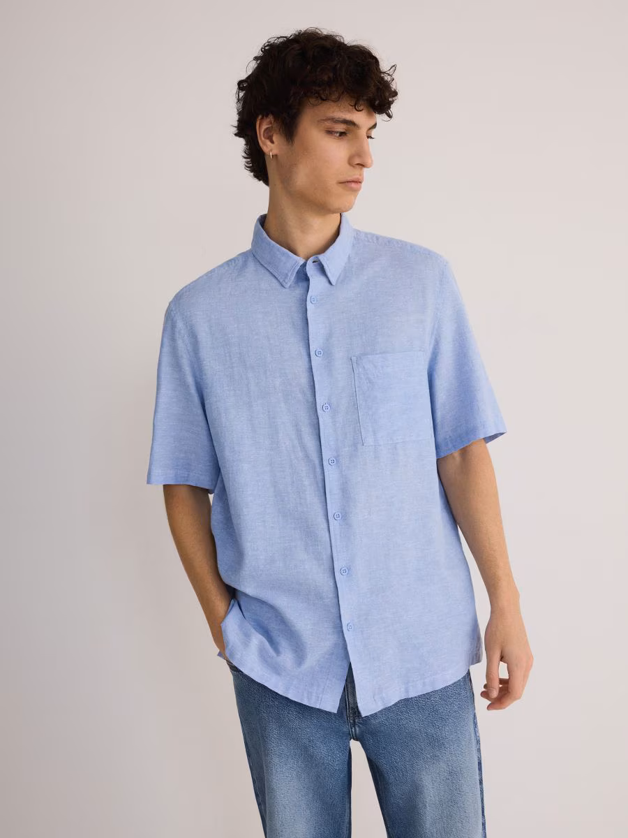 Regular Fit Linen Rich Shirt