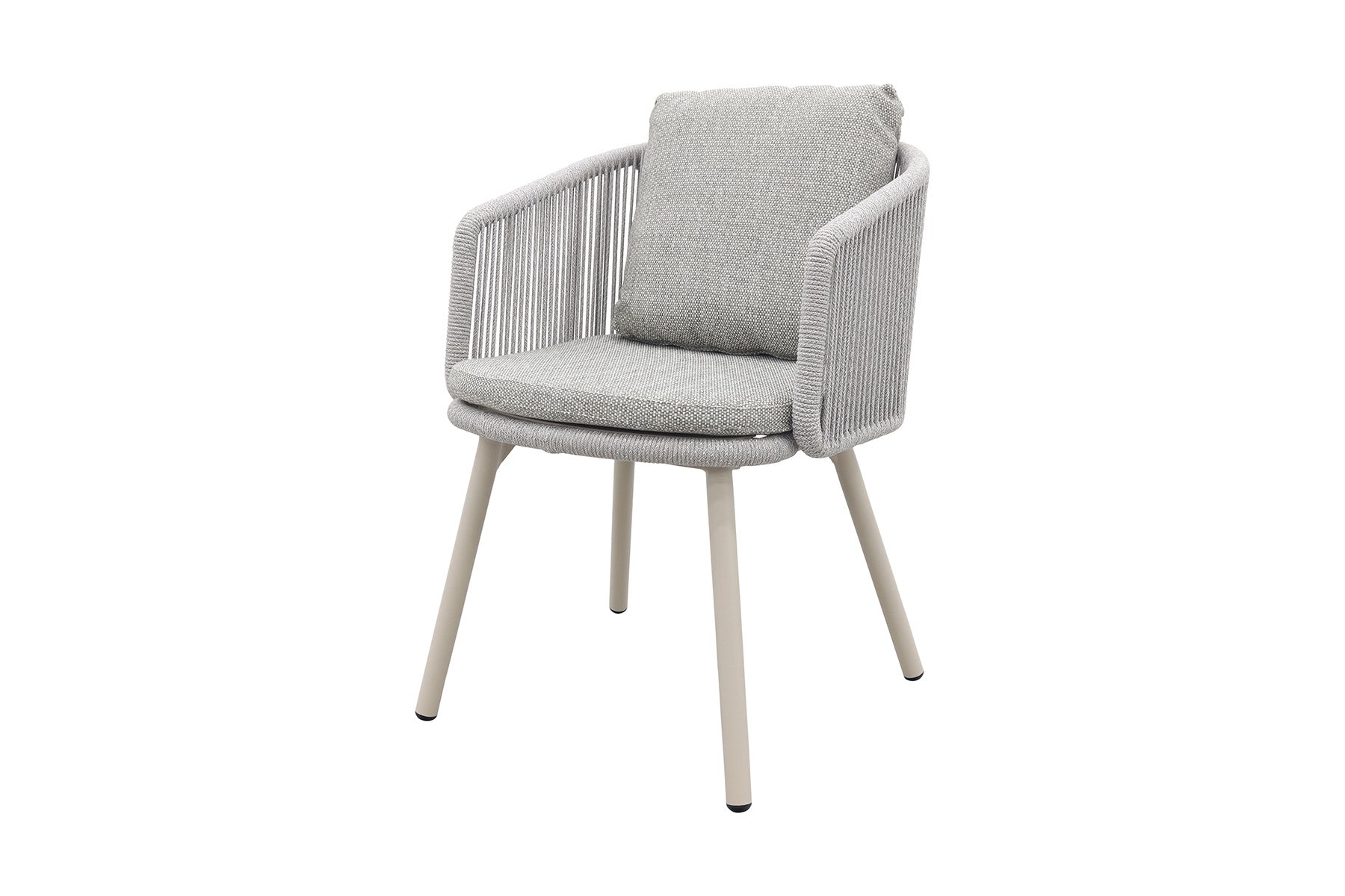 VDG Ohio dining chair aluminium rope - mokka
