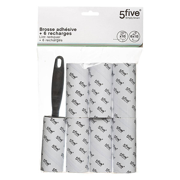 Brosse à vêtements 6 recharges Gris - 5Five