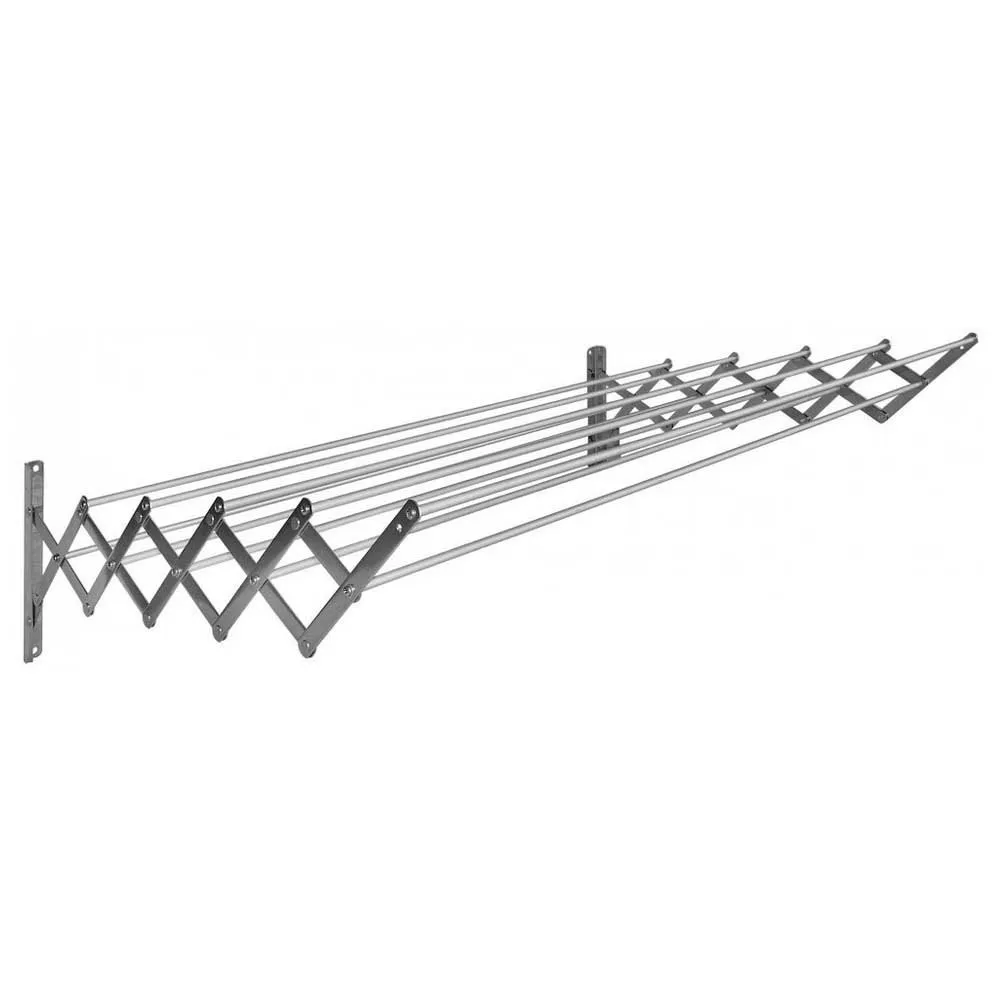 Sauvic Extendable aluminium clothesline 10 rods 120 cm