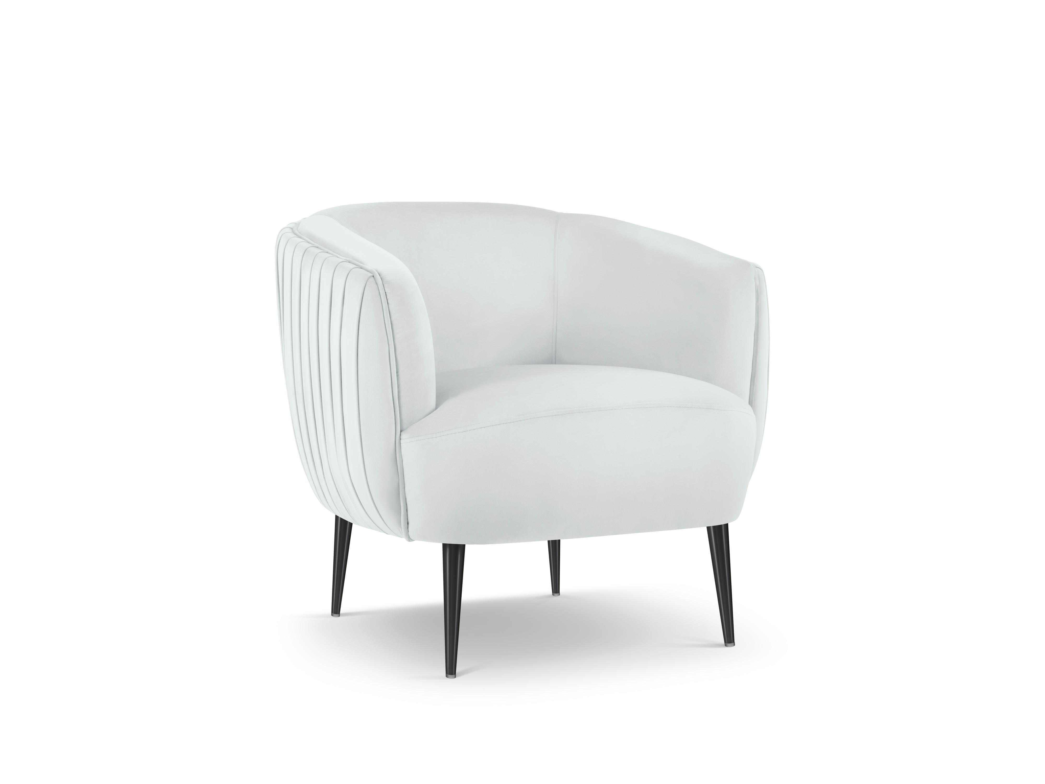 MOSS - Fauteuil en velours gris clair