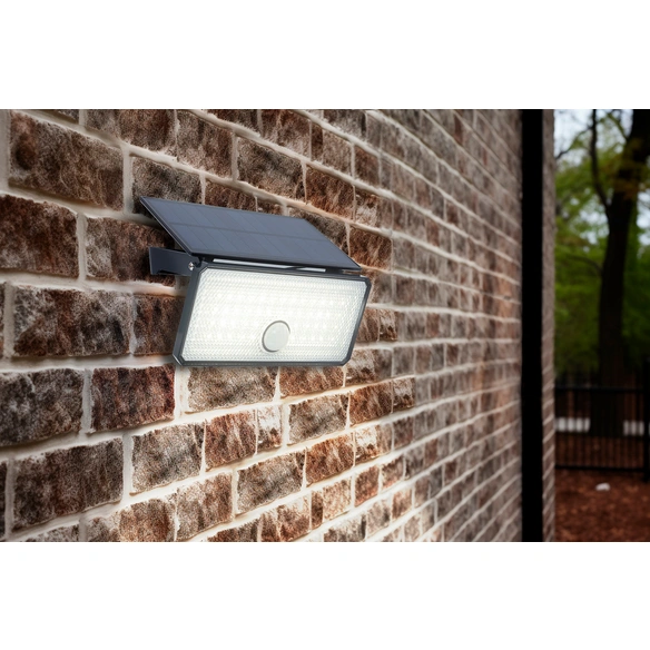 LED-Solarleuchte »Flynn«, 800 lm, 4000K, schwarz, mit Bewegungssensor