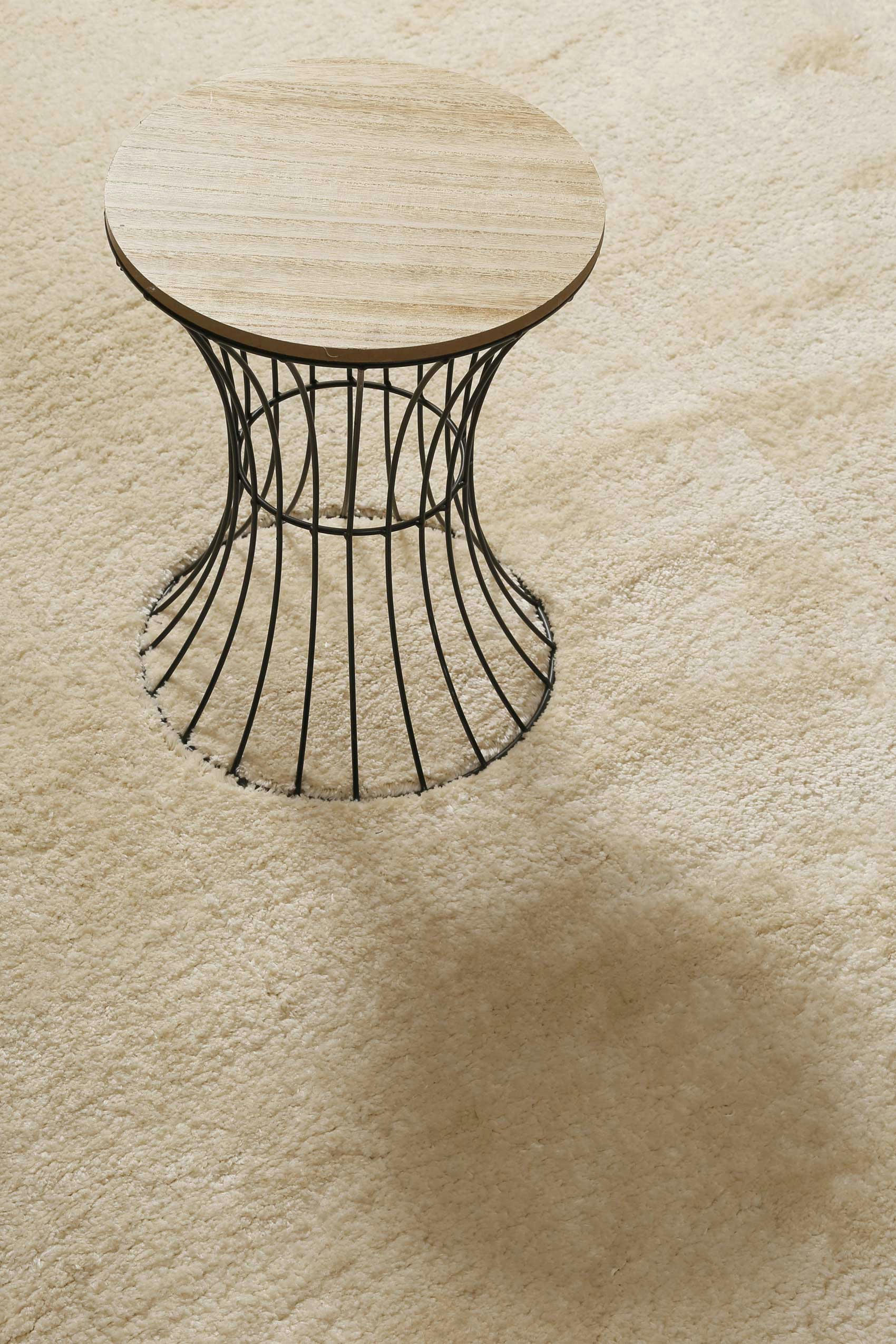 LOLA - Tapis à poils longs, confort moelleux, blanc crème  110x170