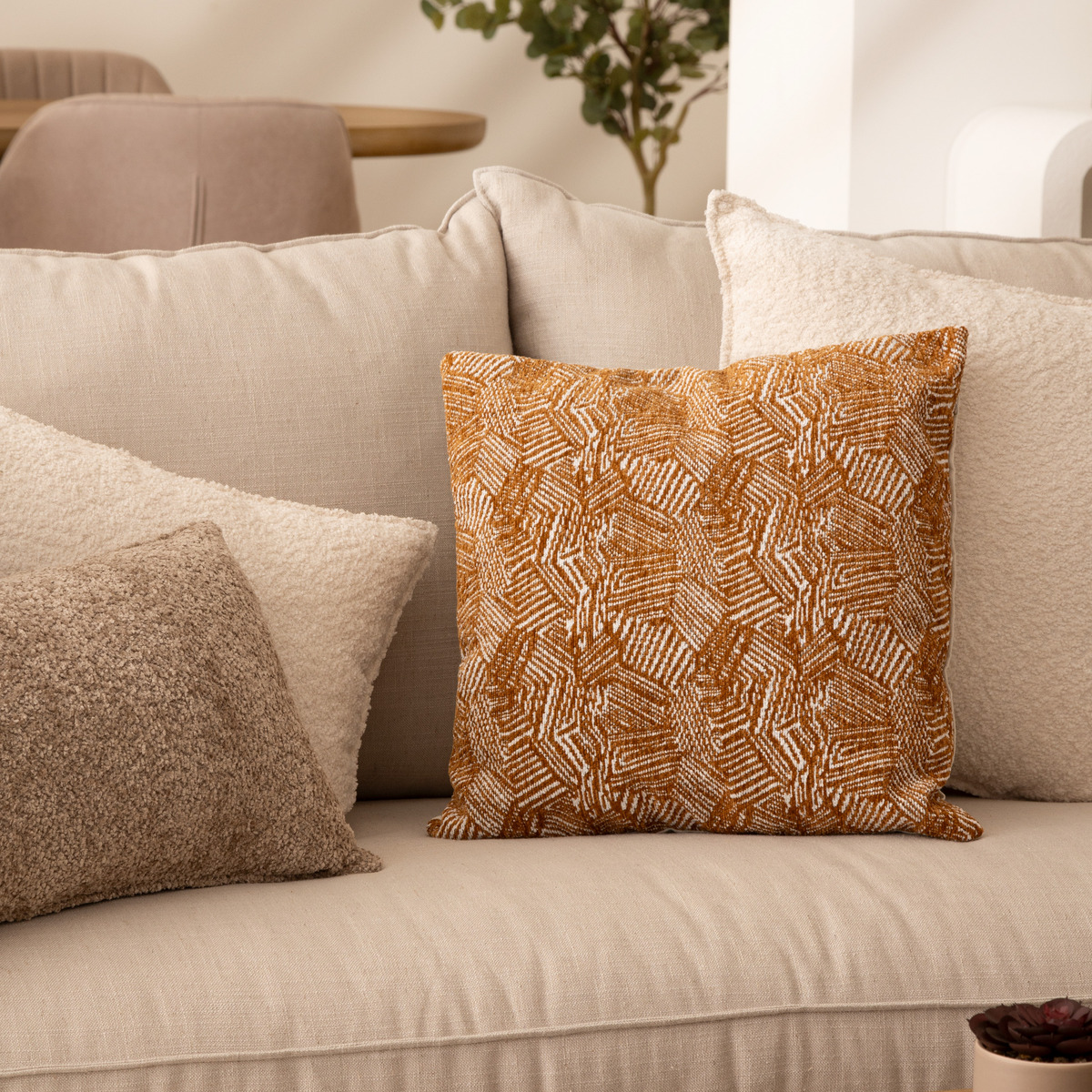 Cushion cover, chenille "Jeni" Brown, 40x40 cm