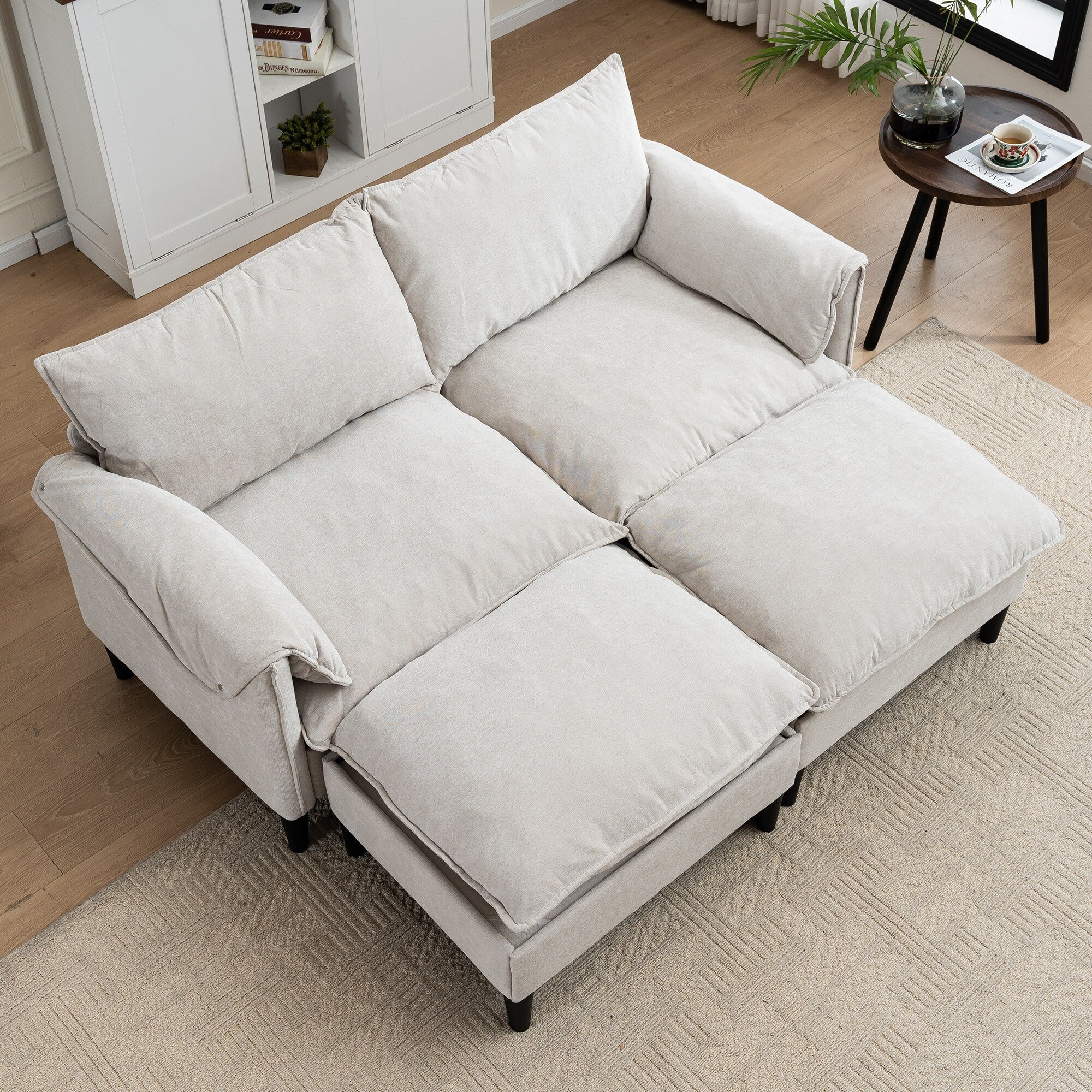 Convertible Combination Sofa Sofa U-Shaped Sofa With Footstools With Storage