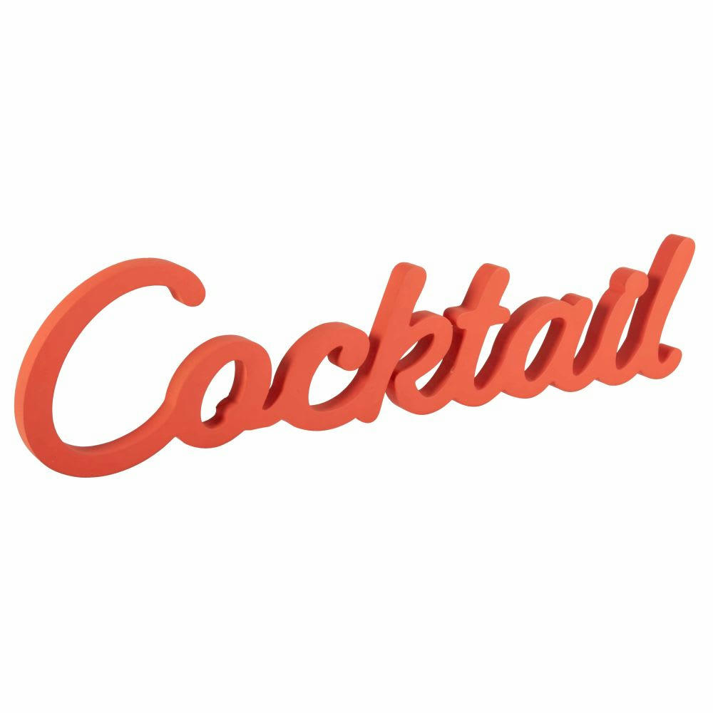 COCKTAIL - Déco murale mot rouge 55x14