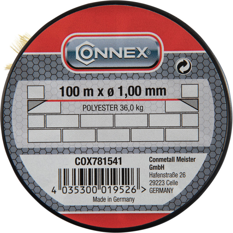 Cordeau en polyester jaune Ø 1 mm 100 m CONNEX