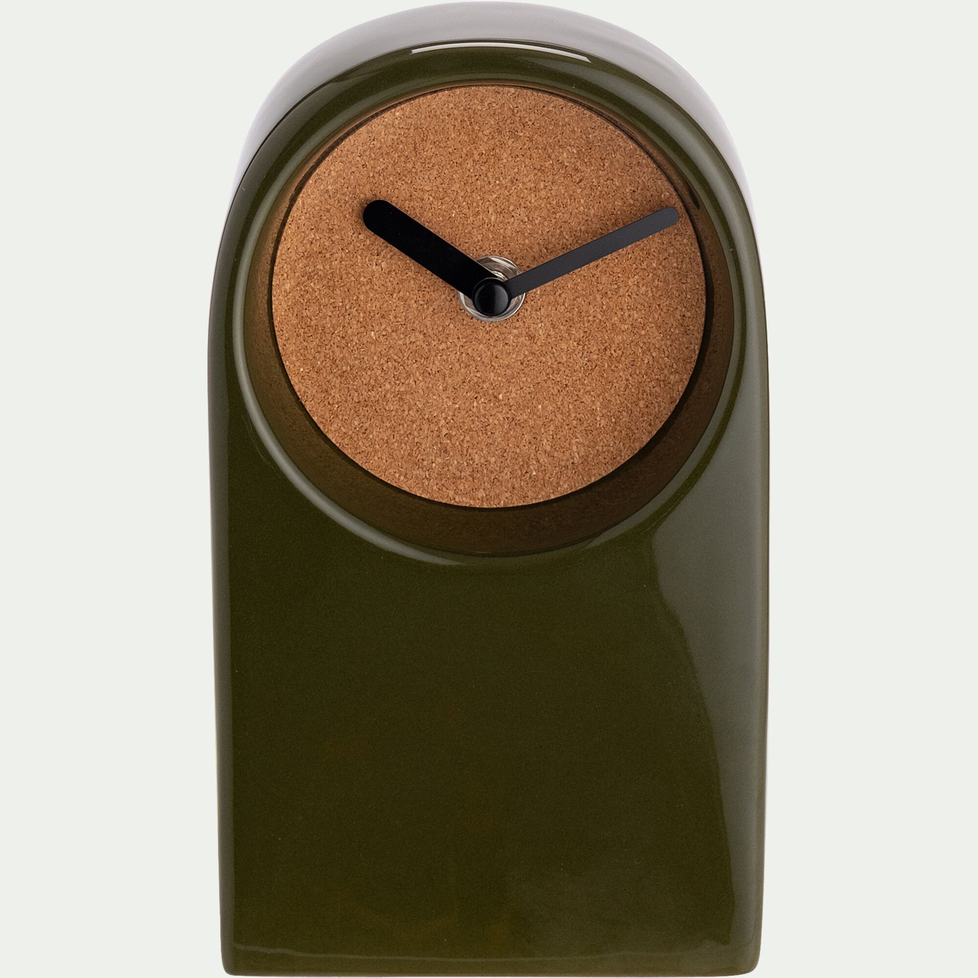 TADOUSSAC - Horloge à poser en céramique H19,5cm - vert