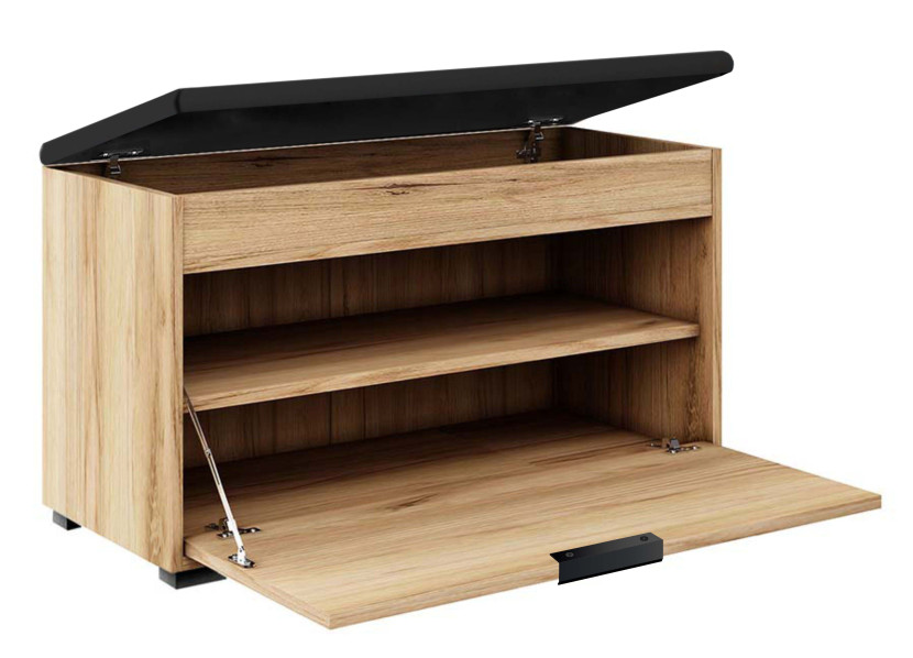 Szafka Fala 1 Dąb Craft Złoty/Czarny/K 80X37,7X49 Cm