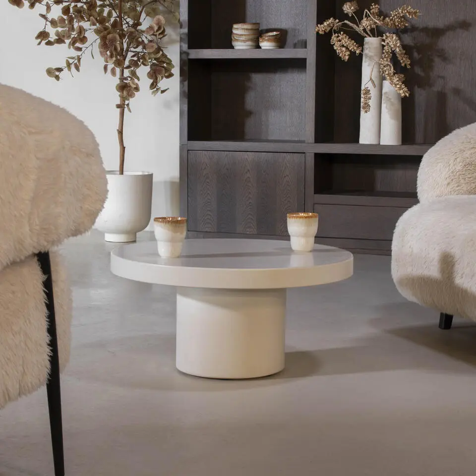 Salontafel Rond - Beige Eco-Composiet - 65x65x32cm - Eden