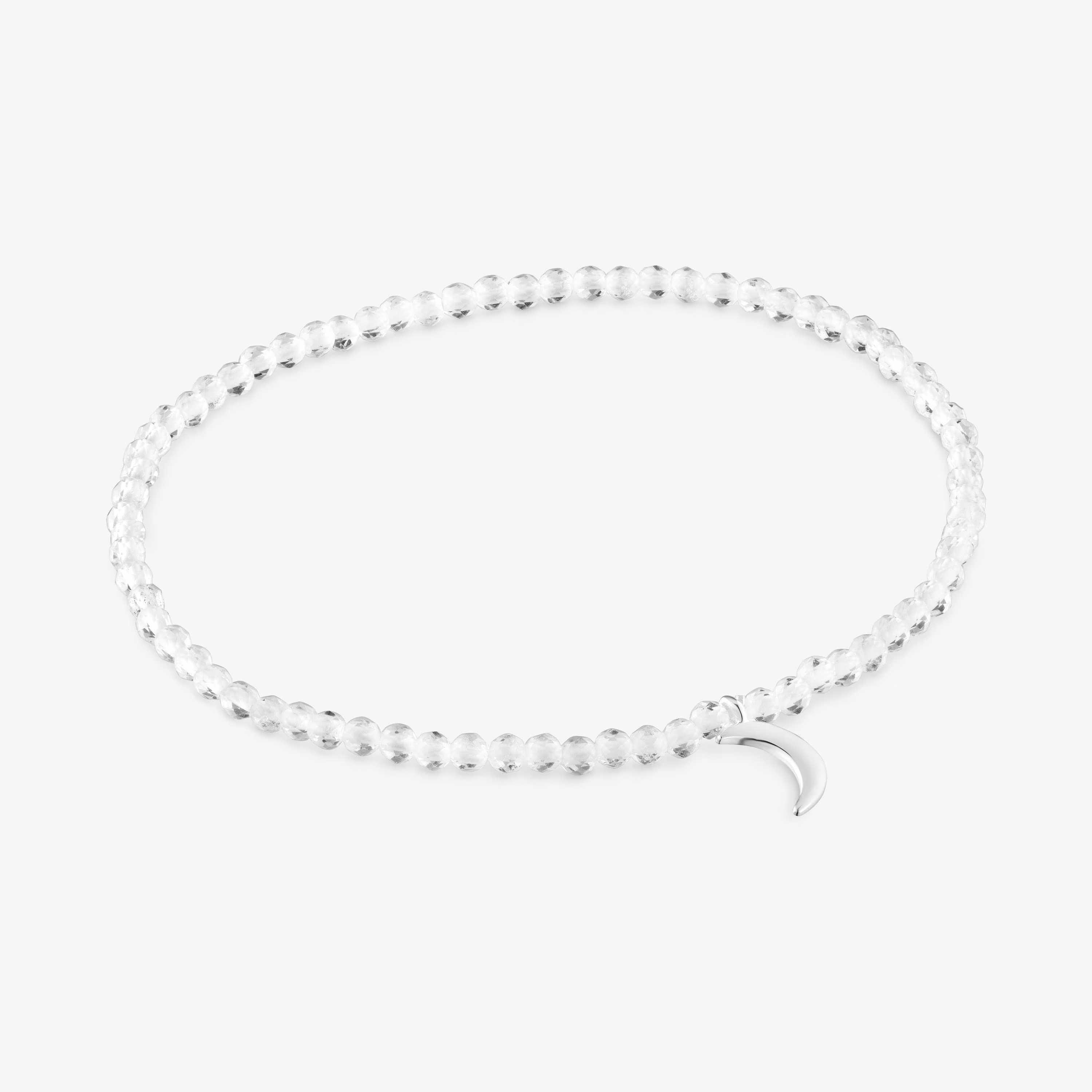 Pulsera elástica con cuarzo cristal de roca y luna de plata TOUS Motivos