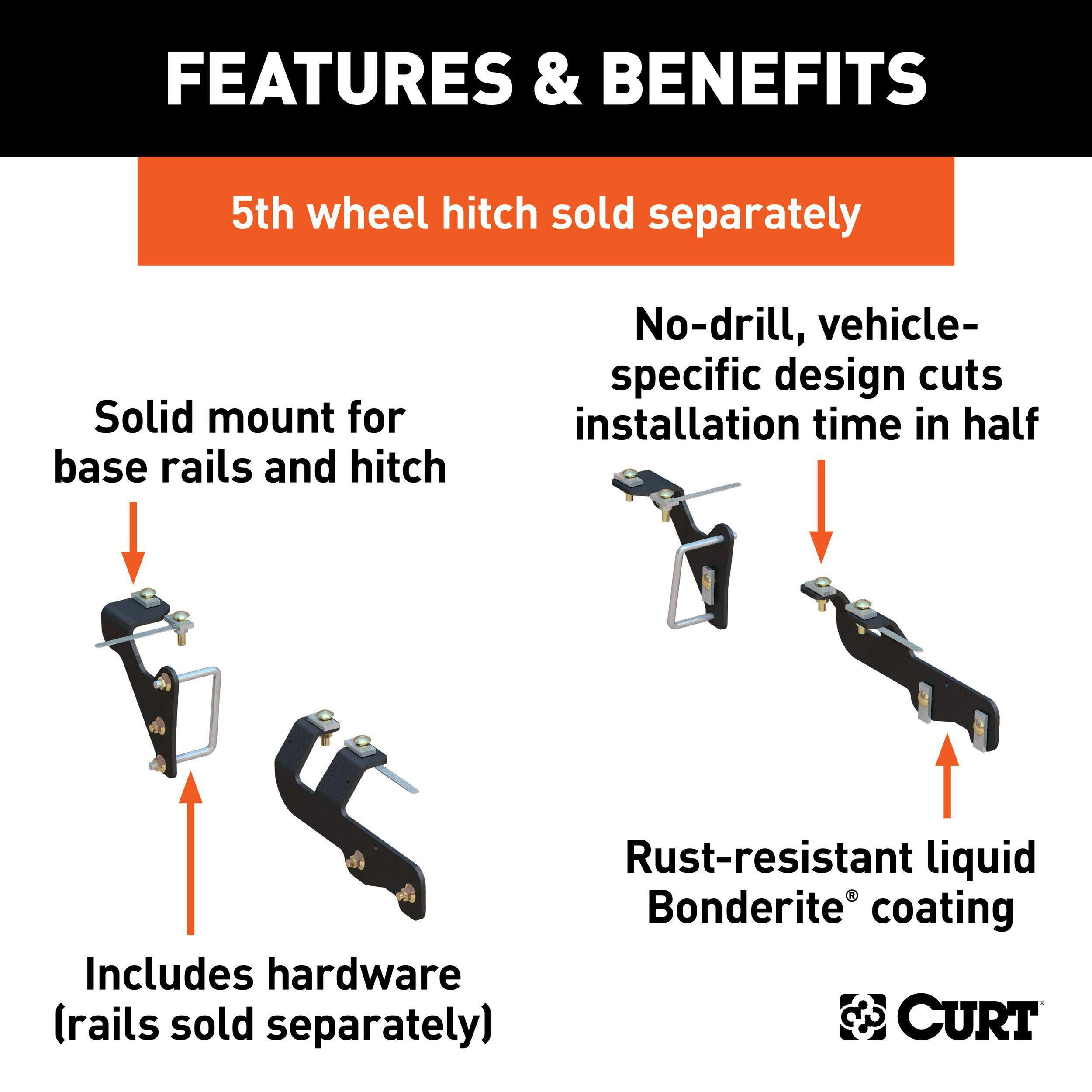 CURT Custom 5th Wheel Brackets, Select Models