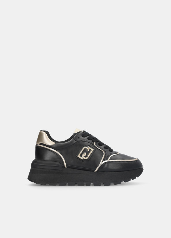 Sneakers platform in pelle