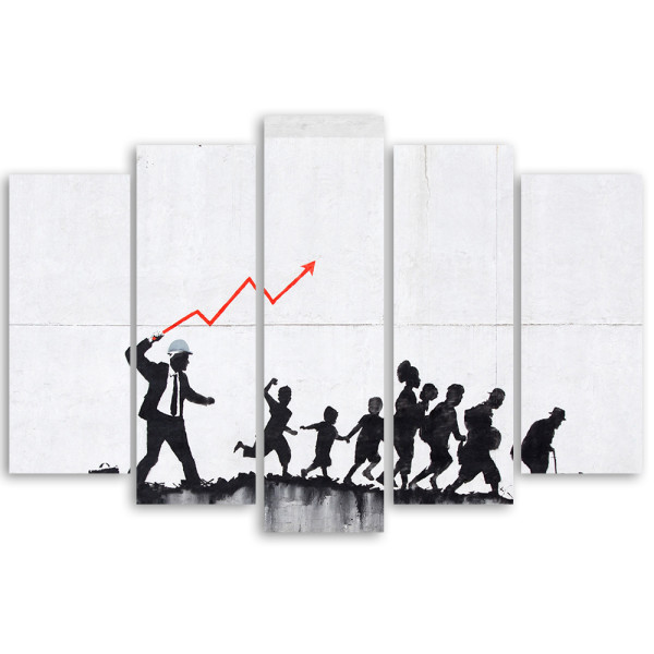 Feeby Obraz 5 częściowy na płótnie Mural Banksy Graffiti