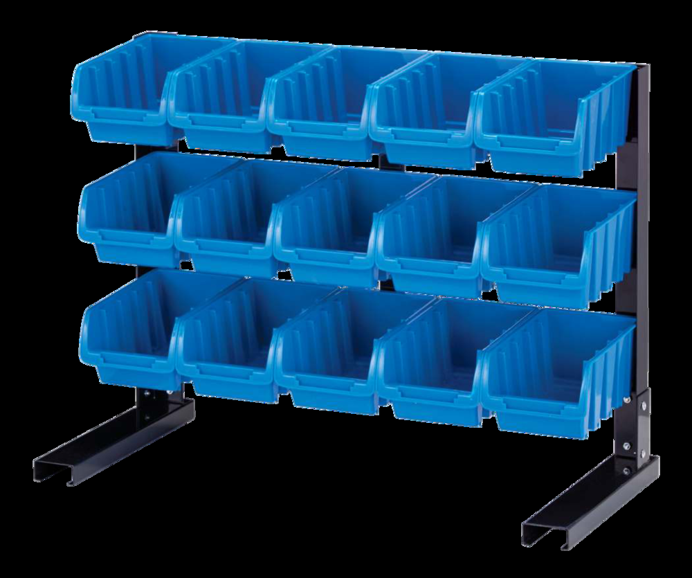 Mastercraft Single-Side 15-Bin Parts Rack, 21x9x15-in