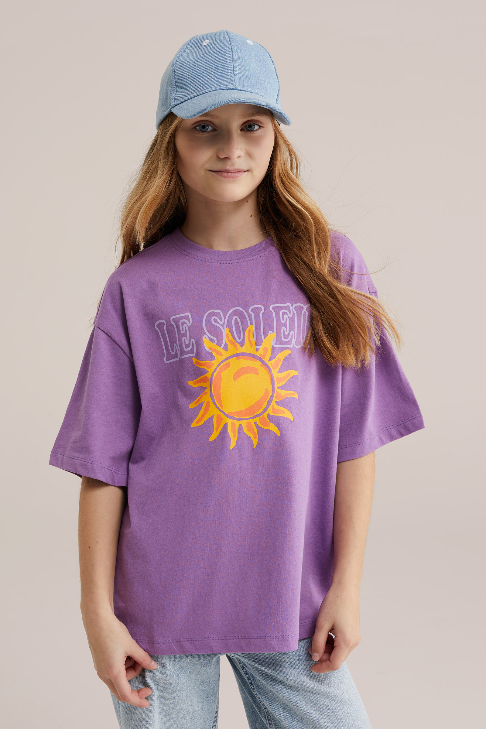 Meisjes oversized T-shirt met print