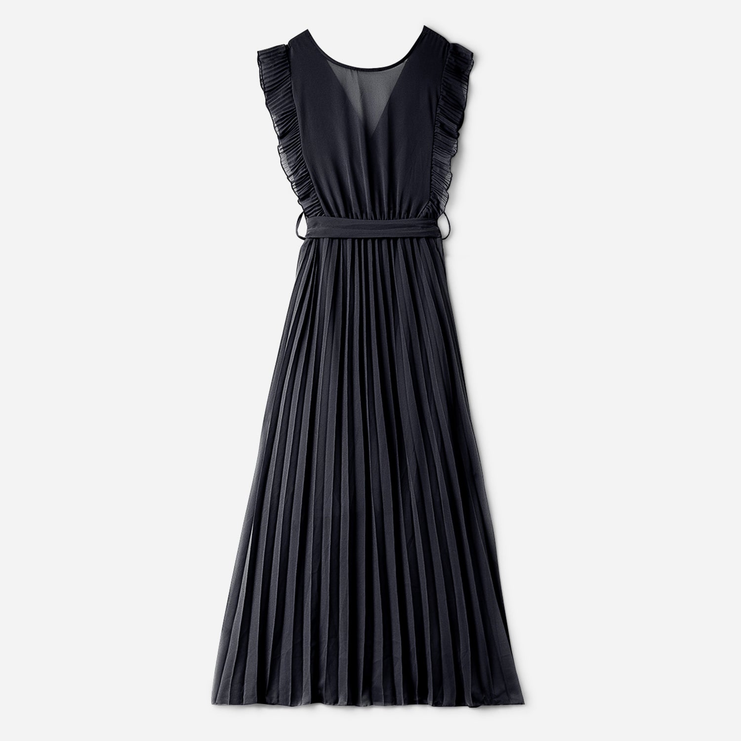 Robe longue TEXTO noire plissée