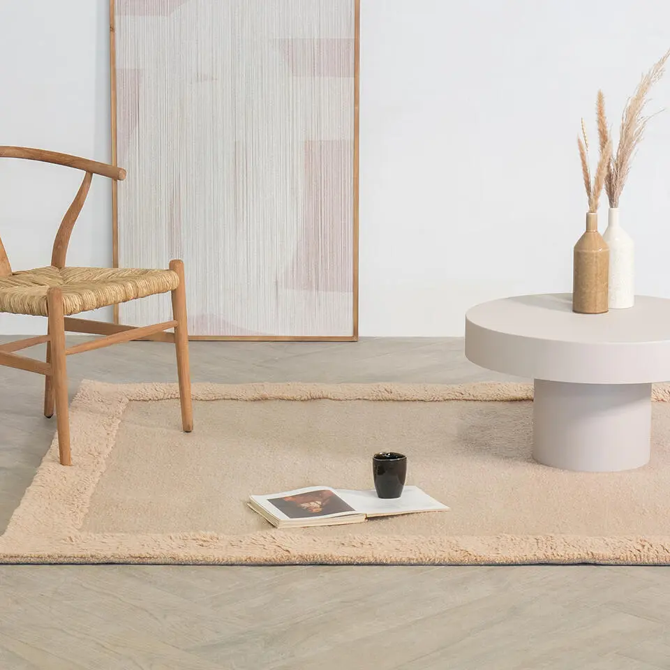 Vloerkleed Rechthoek - Taupe Wol - 160x230x2cm - Norah