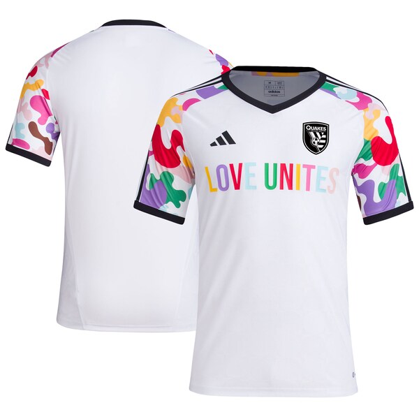 San Jose Earthquakes adidas 2024 Pride Pre-Match Top - White