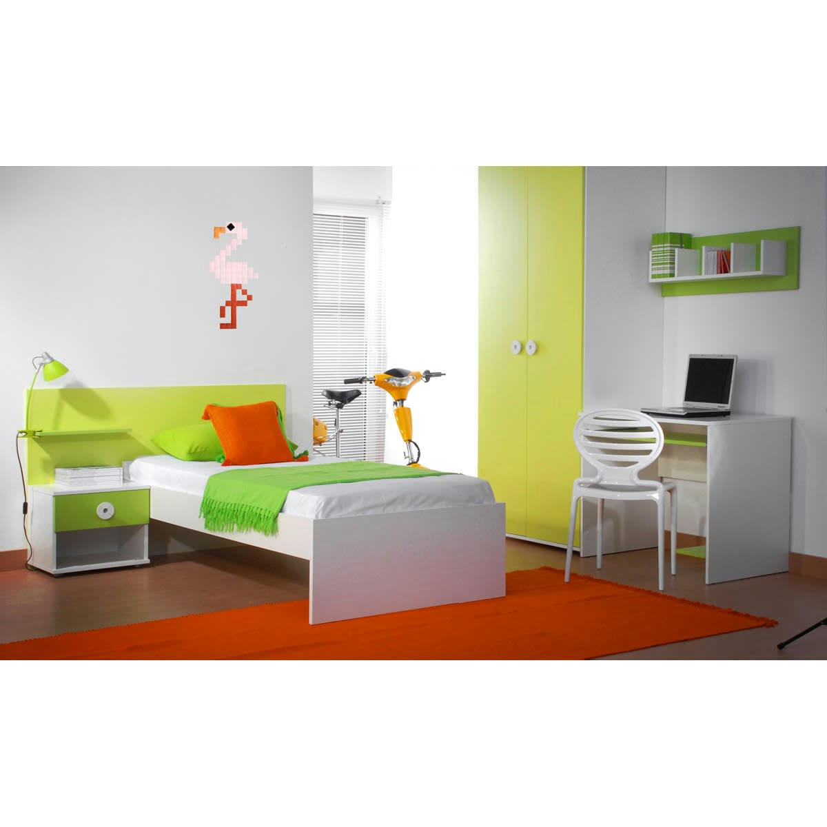 FLAMAND - Mosaïque flamant rose en verre rose