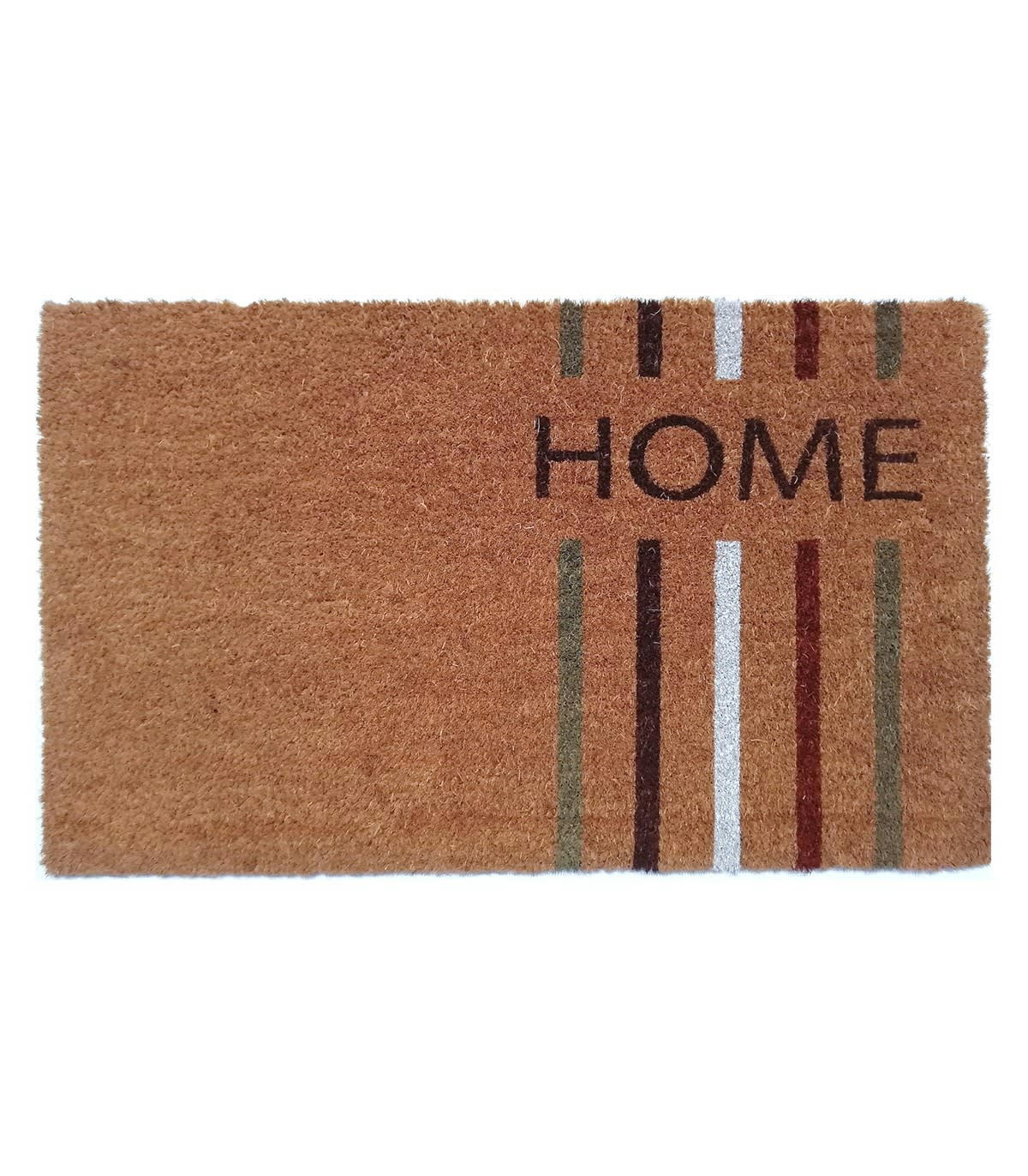 - Paillasson Home traits colorés 45x75cm - Marron