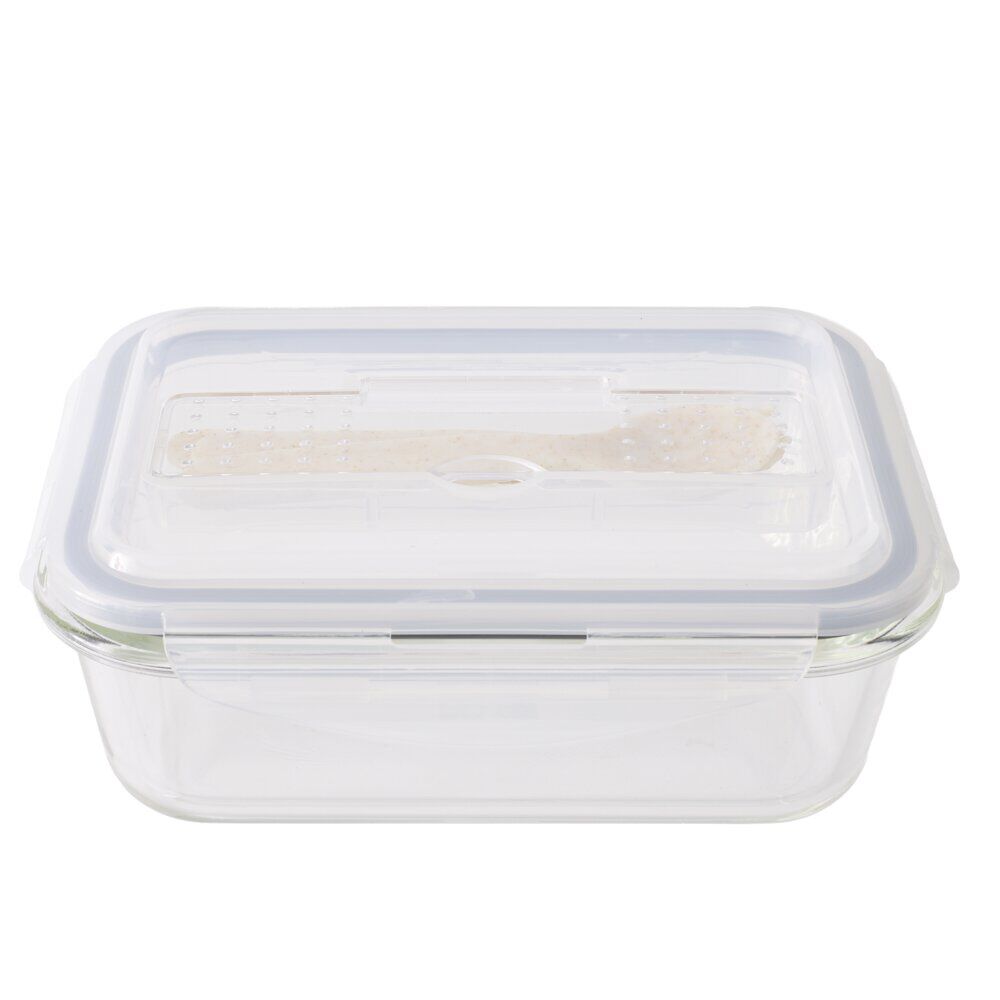 BoÎte Lunchbox en verre avec couverts en plastique 1,2L