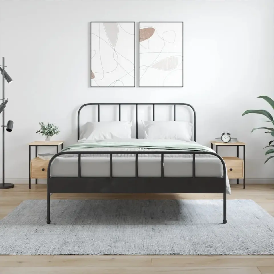 vidaXL - Nachtkastje - Bruin - Bewerkt hout - 2 stuks