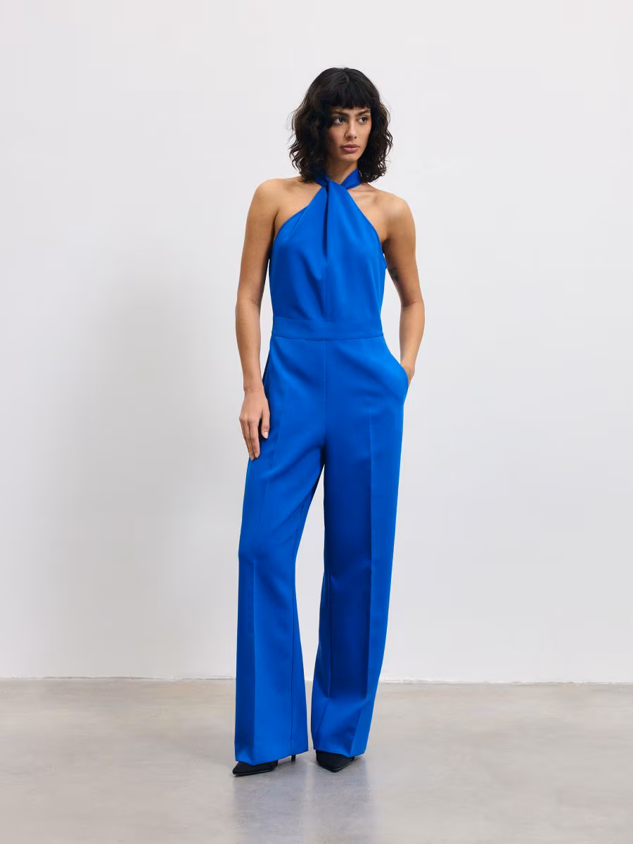 Jumpsuit With Racer Neck