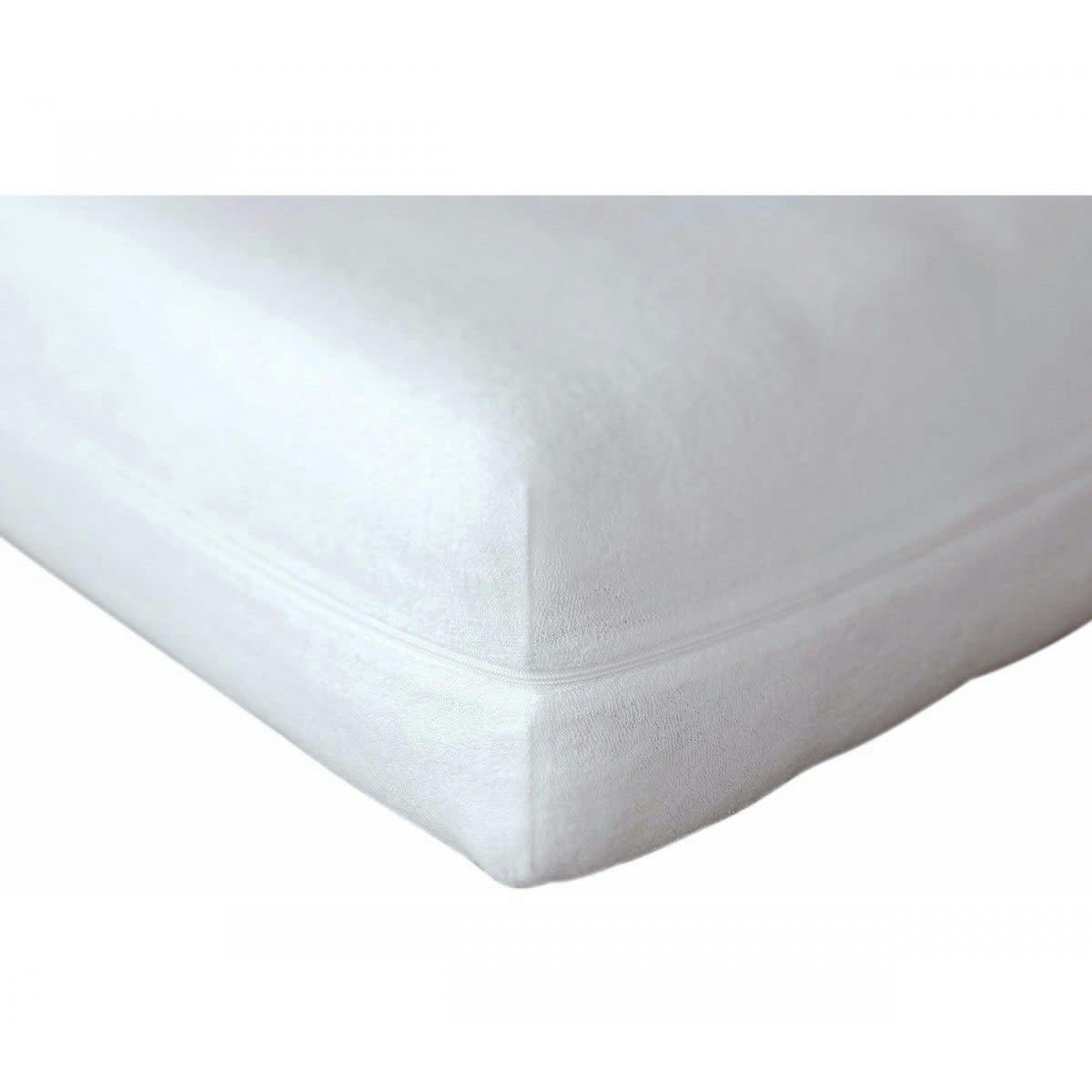 - Housse de protection intégrale pour matelas coton blanc 120x190
