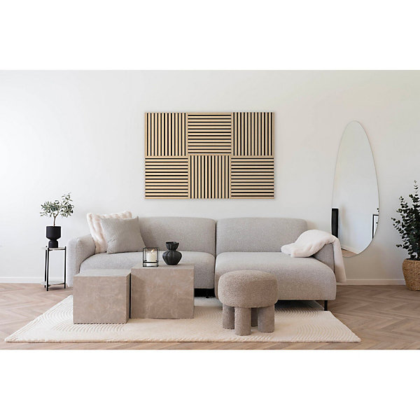 Panneau Acoustique Moody, Marron, MDF, 52x2,2x52 cm, Seven Design