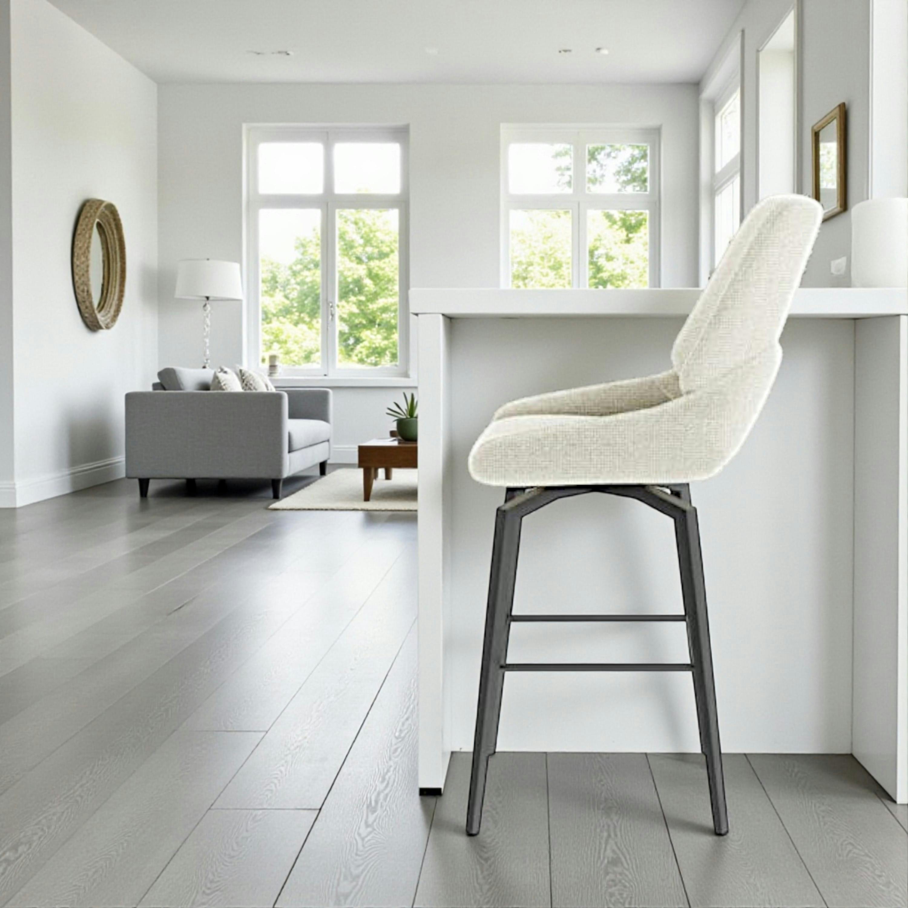 Chaise de bar pivotante beige assise baquet (lot de 2) LIGURIE