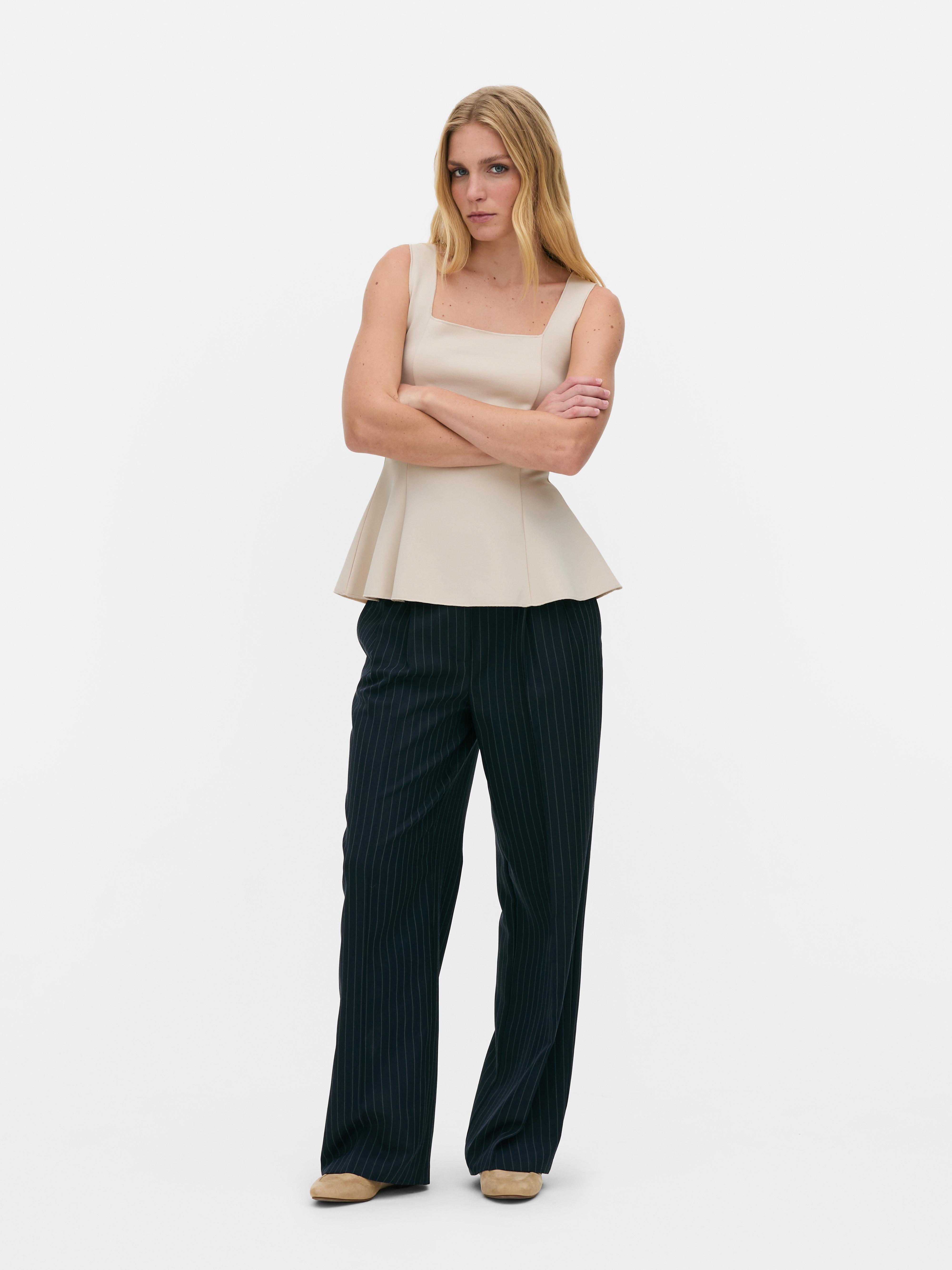 Square Neck Peplum Top