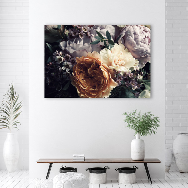 Feeby Obraz na płótnie Pastelowe Peonie Bukiet Kwiaty 60x40