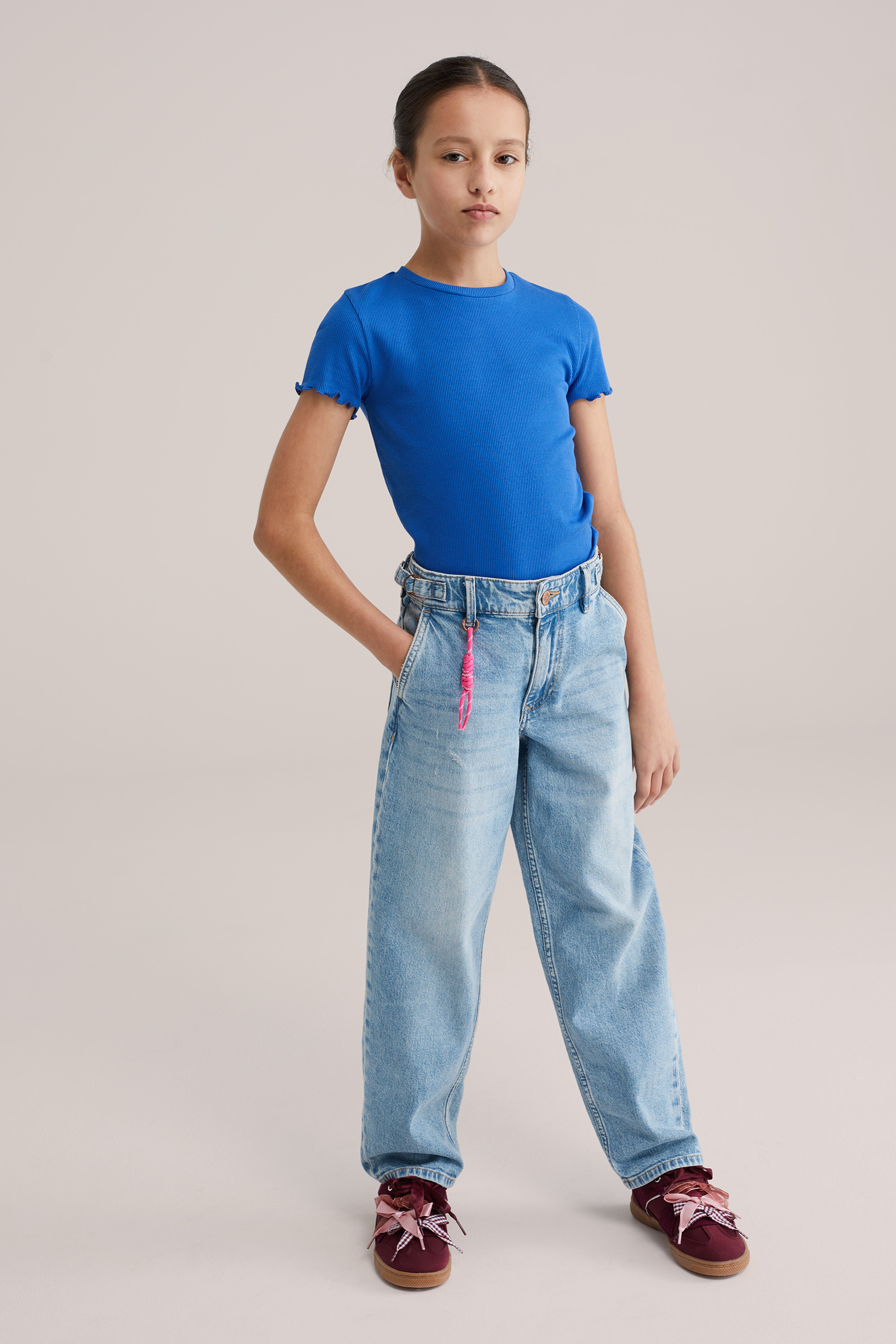 Meisjes T-shirt met ribstructuur