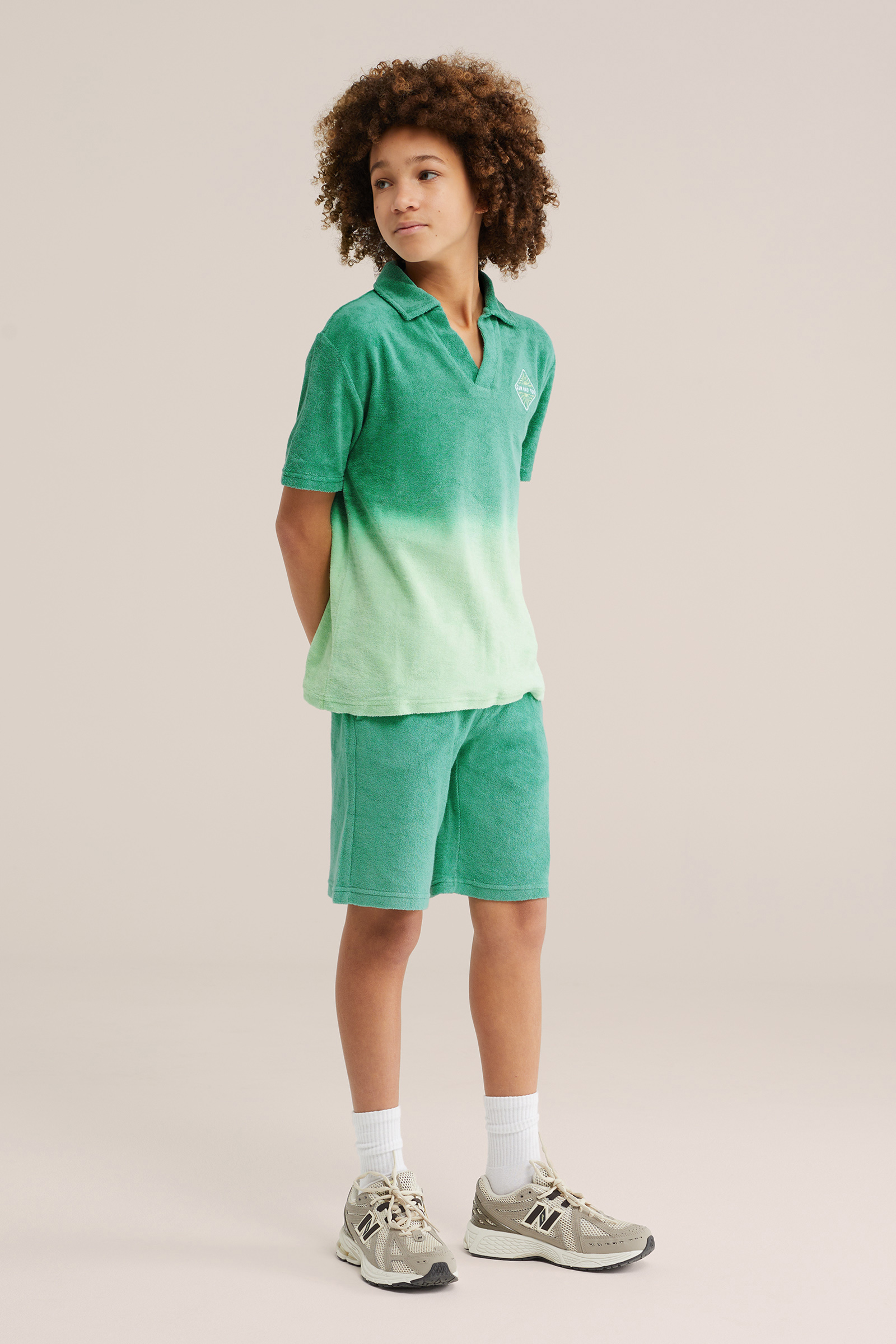 Jongens polo van badstof met dip-dye