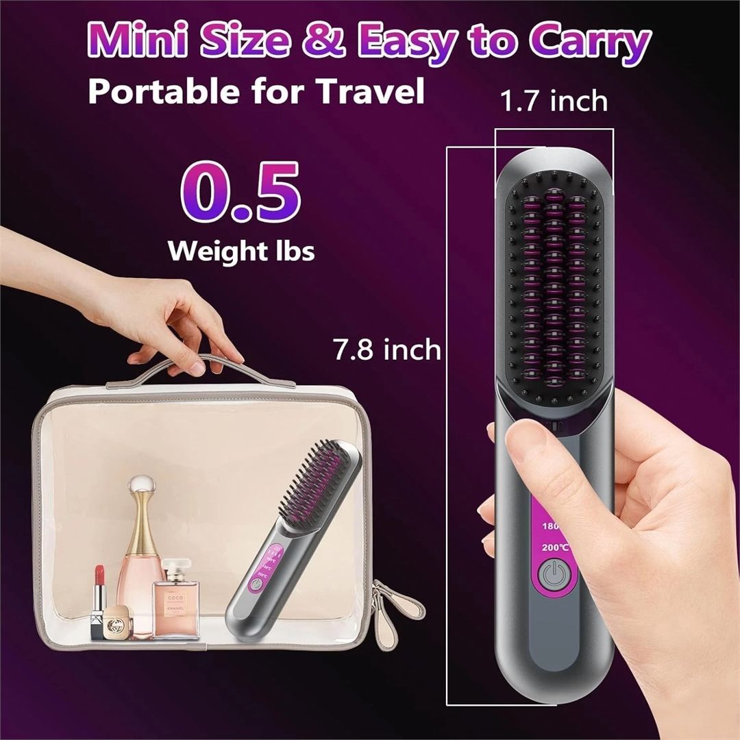 Nordara Cordless Portable Hair Straighteners Negative Ion Straightening Comb