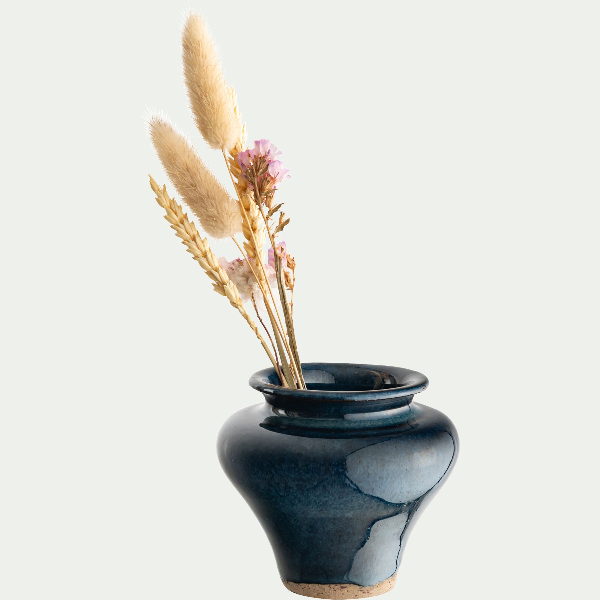 RELLON - Vase classique en faïence H8,5cm - bleu