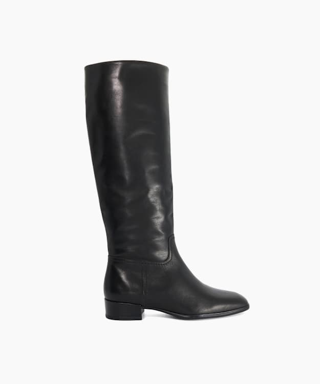 Toova Black - Leather Knee-High Boots