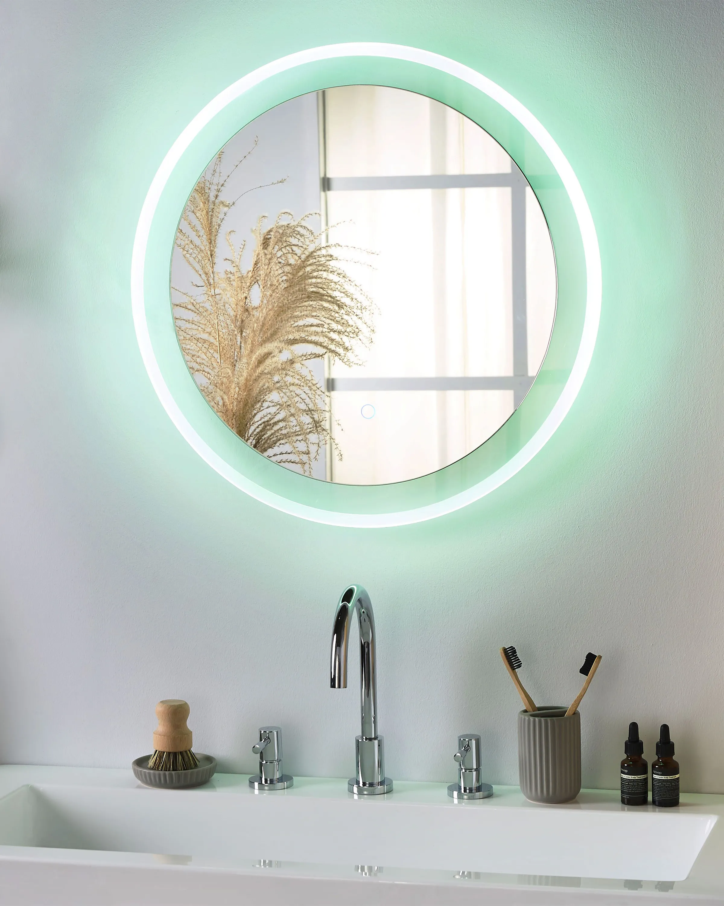 Makeup Mirror BRINAY 58 cm 58 cm Silver