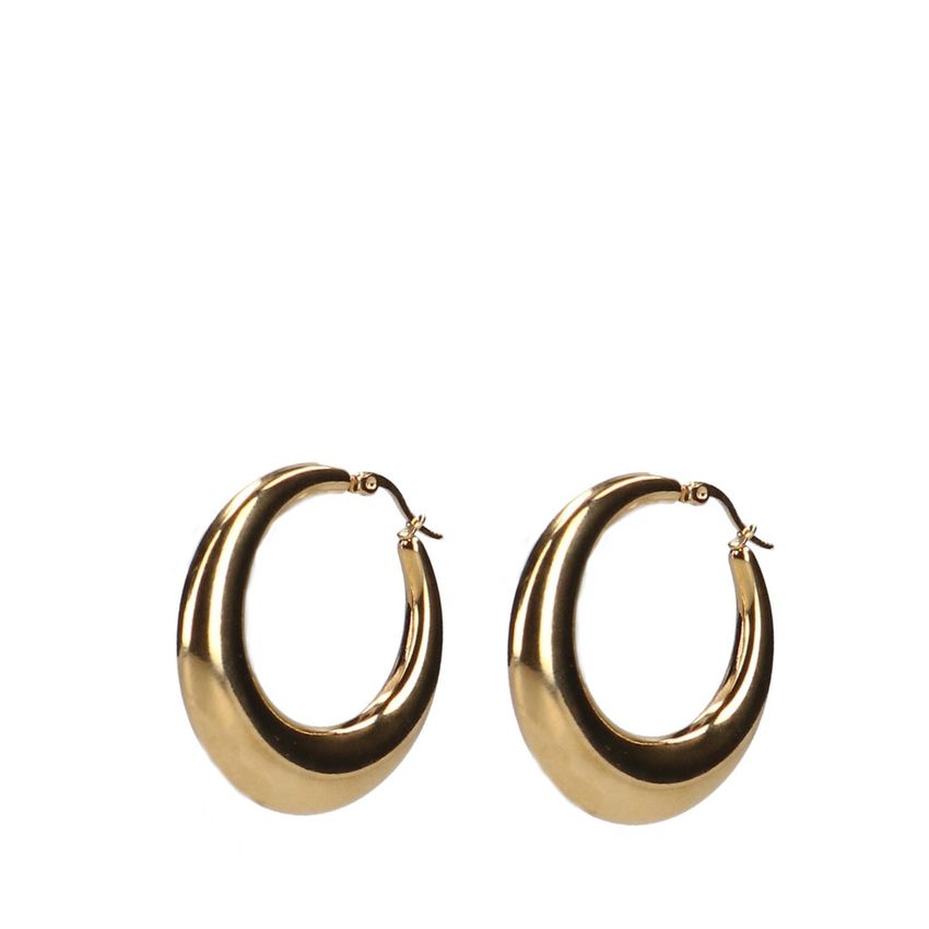 Manfield Grote ronden goudkleurige oorbellen