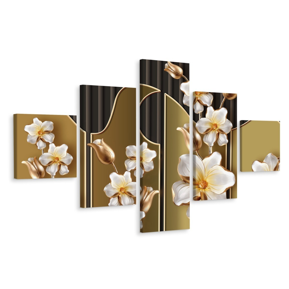 Obrazy Do Salonu Abstrakcyjne Kwiatowe Wzory 3D 150x90cm