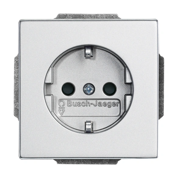 Steckdose »future® linear«, silberfarben, Aluminium