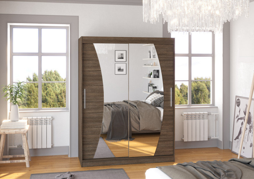 Szafa przesuwna z lustrem MODESTO 150 Choco