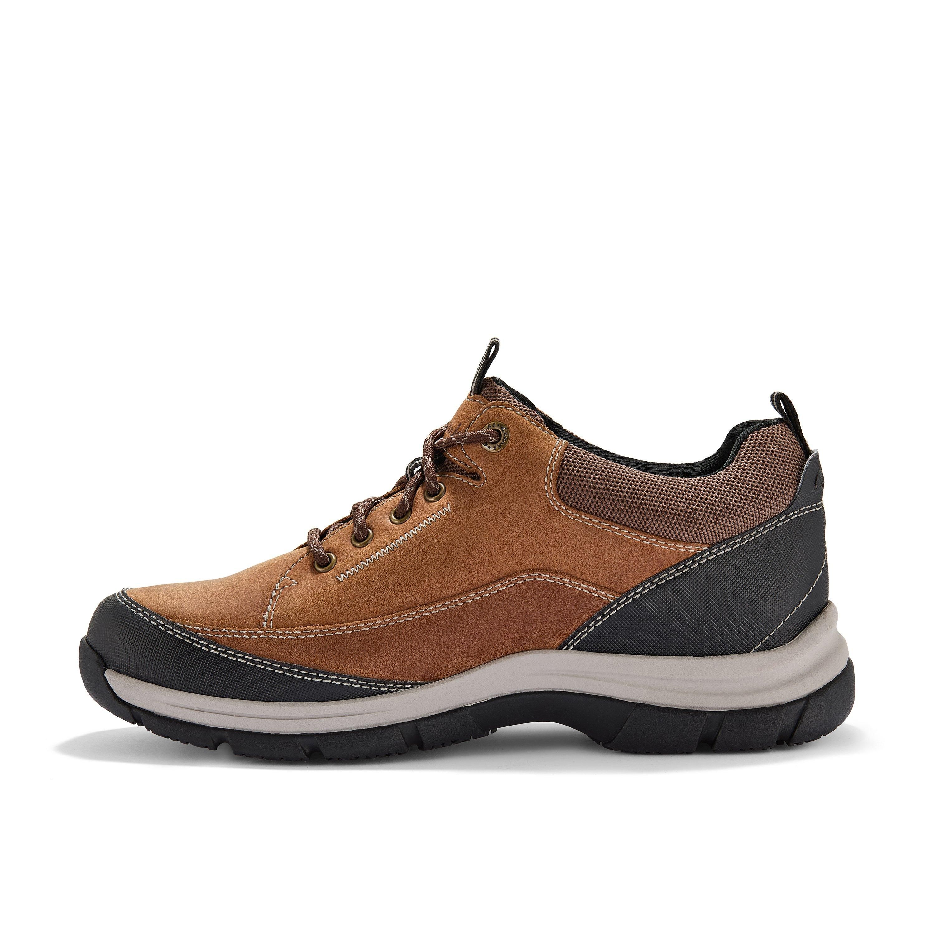 Clarks Spypath Lo GORE-TEX Dark Tan Leather Trainers,Walking