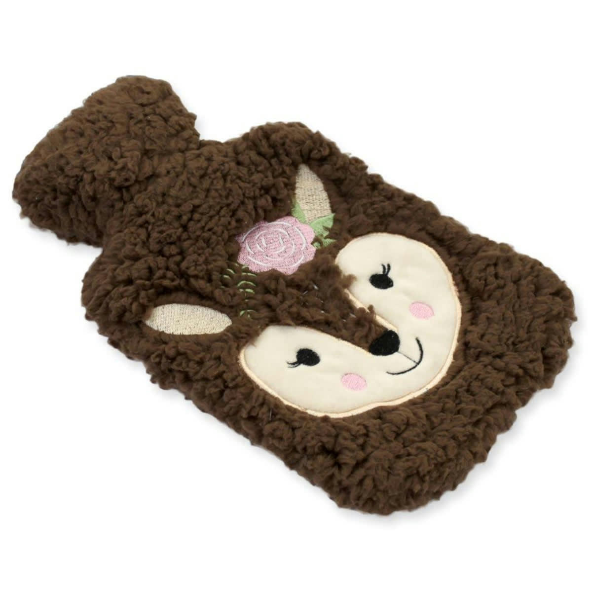 - Bouillotte biche avec enveloppe en fourrure