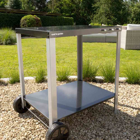 Chariot Media 70 en acier pour plancha - Cook’in Garden