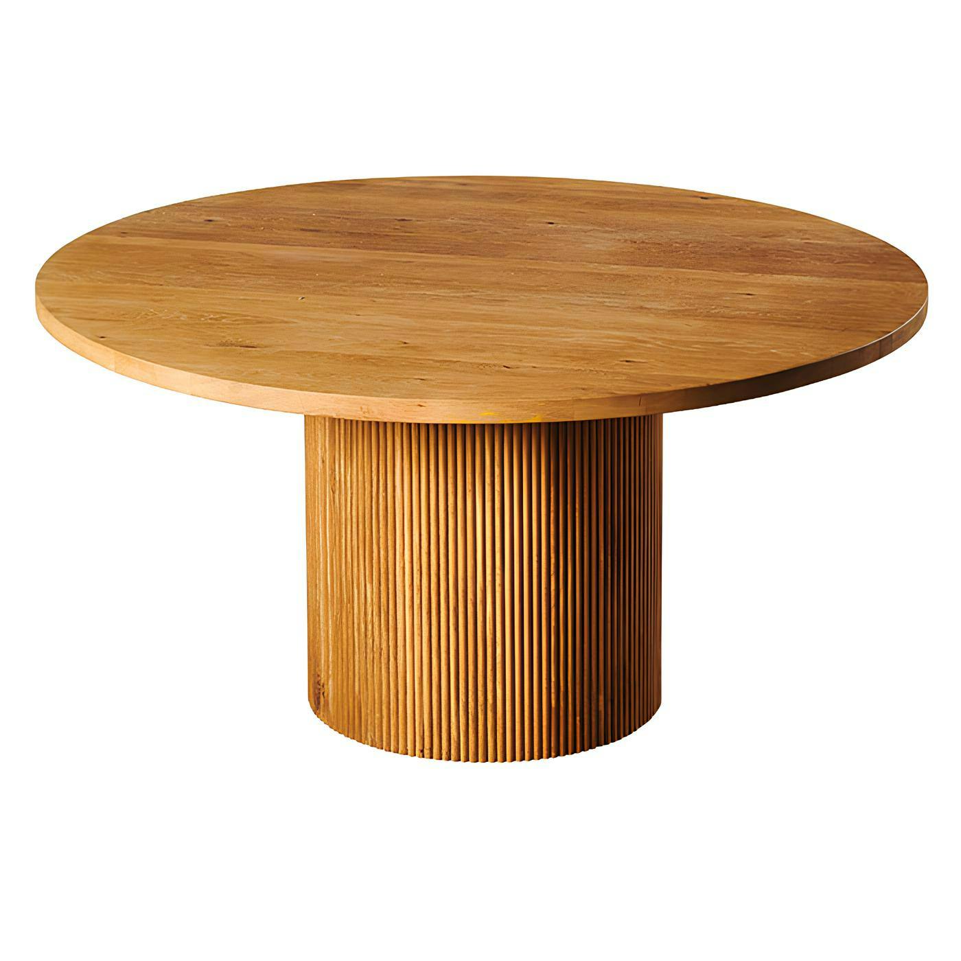 Table à manger ronde chêne clair pied rainuré Ø150 cm IENA