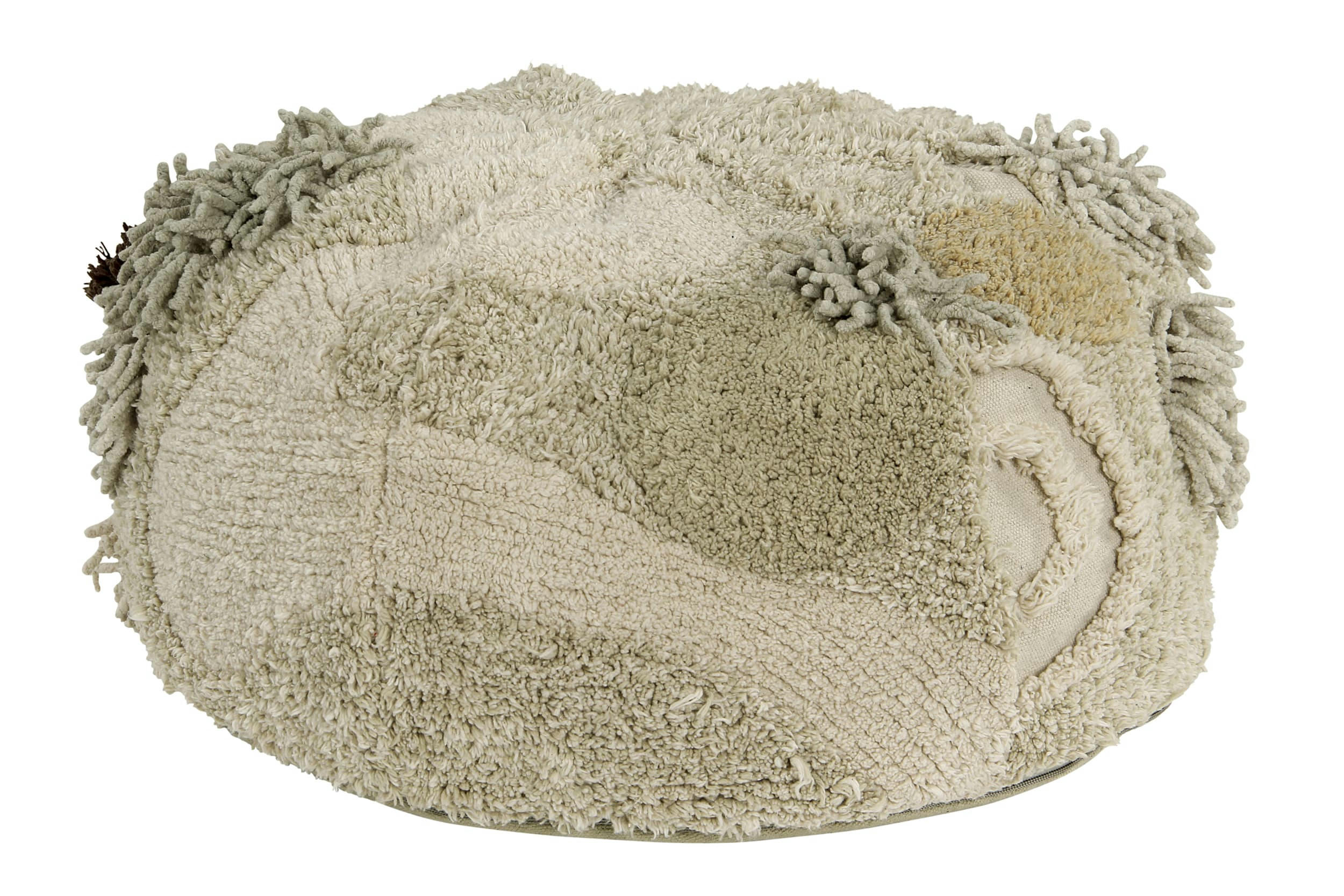 COTTON WOODS - Pouf en coton marron Ø30x50